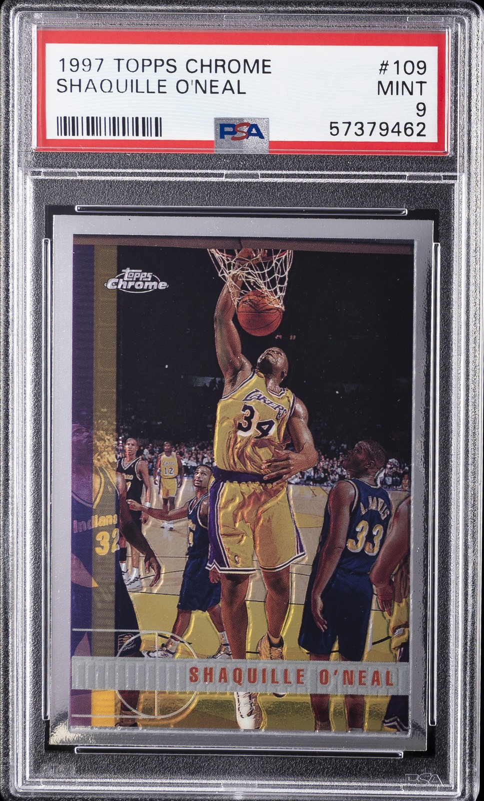 1997 TOPPS CHROME #109 SHAQUILLE O'NEAL PSA 9