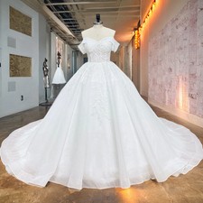 Princess V-Neck Ball Gown Wedding Dress Off the Shoulder Gorgeous Hochzeitskleid