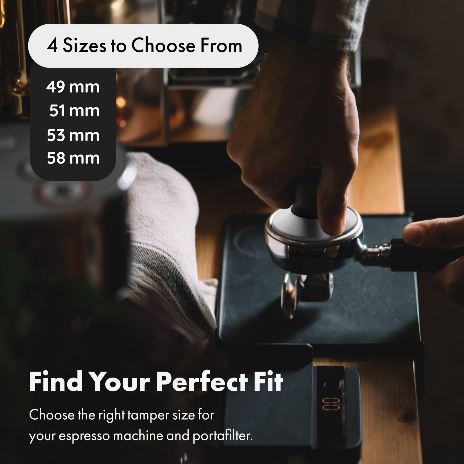 58mm Espresso Tamper - Premium Barista Coffee Tamper with 100% Flat Stainless...