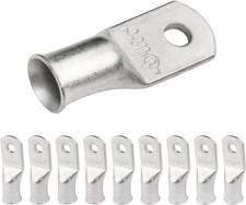 10pcs 2 AWG 10 Stud Tinned Copper Wire Lugs, Heavy Duty Battery Cable Ends