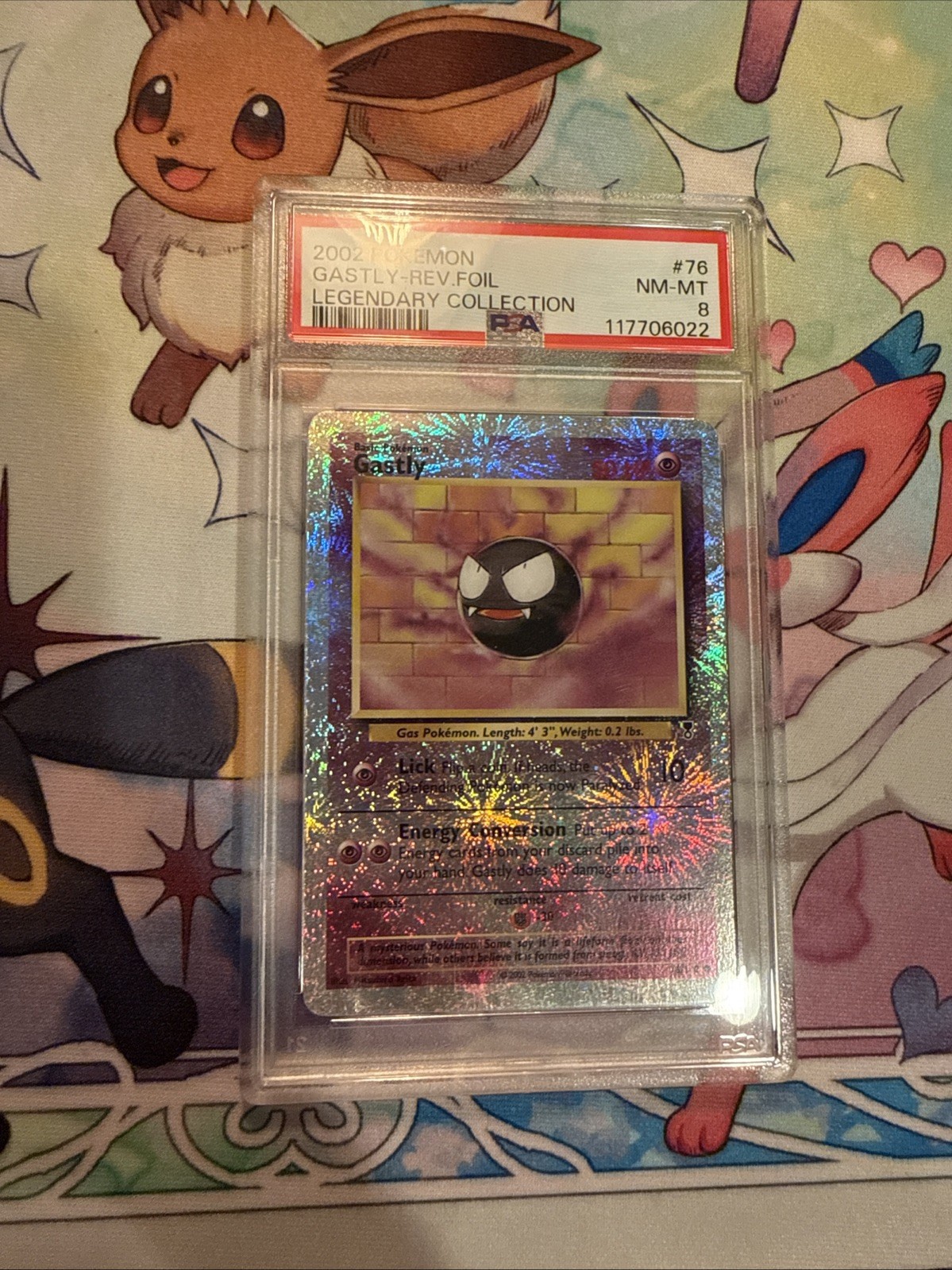 Pokémon TCG Gastly 76/110 Legendary Collection 2002 Reverse Holo PSA 8
