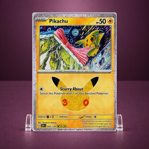 Pikachu 032/128 Holo Pikachu Rare ME: 30th Celebration Pokemon Near Mint