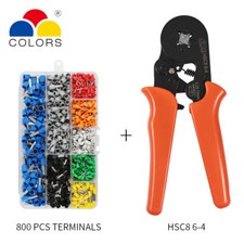HSC8 6-4 Crimping Pliers Wire Stripper Ferrule Crimping Tool  800 Terminals Kit