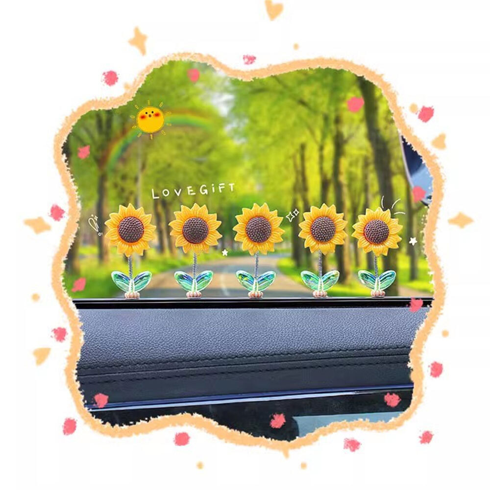 Sunflower S 5 Pcs Sunflower Car Dashboard Ornaments - Rocking
