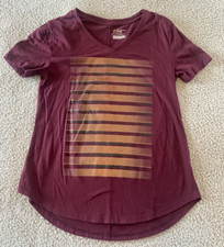 TEK GEAR DryTek Women's Multicolor Short Sleeve V Neck T Shirt Size S