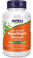 Now Foods Extra Strength Hawthorn Extract 600mg, 90 VCaps 09/2025 