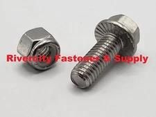 (50) 3/8-16x1 Stainless Serrated Hex Head Flange Bolts / Screws 3/8 x 1" Nuts