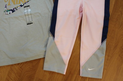 NWT GIRLS NIKE SZ S 8 LEGGINGS PINK, SHIRT - Picture 2 of 7