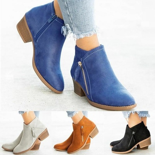 Donna Caviglia Boots Tacchi Bassi Boots Scarpe con Plateau Nuovo Inverno |  eBay
