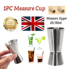 Measure Cup 25ml 50ml Shot Double Size Jigger Drink Spirit Cocktail Alcohol Cup