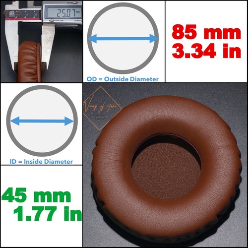 Brown Coffee Full Size Thick Memory Foam Cushions Replacement Ear Pads Headphone - Picture 21 of 26