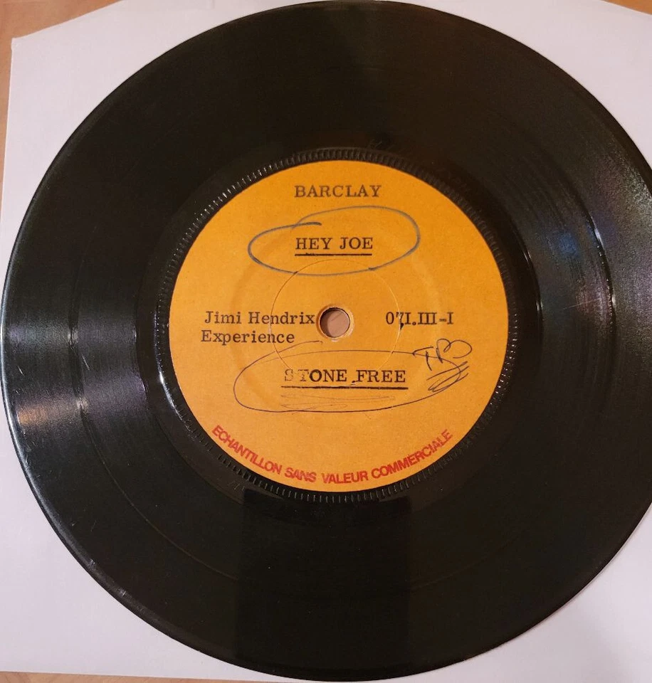 Jimi Hendrix Hey Joe, Stone Free b/w 51st, Can You   Barclay  Records 1967 PROMO - Image 2 of 4