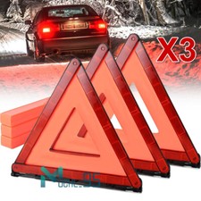 3x Car Truck Emergency Warning Triangle Security Reflective Safety Roadside Kit
