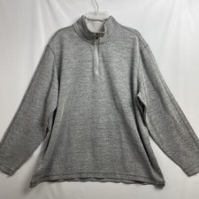 Eddie Bauer 1/4 Zip Mens 2XL Knit High Neck Pullover Gray Sweatshirt Sweater