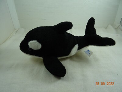 Sea World Shamu Orca Killer Whale Plush 9''  Up Tail
