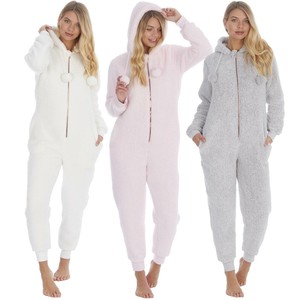hooded fleece jumpsuit