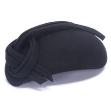Black Teardrop Women Felt Fascinator Tam Beret Casque Cocktail Hat A572Black