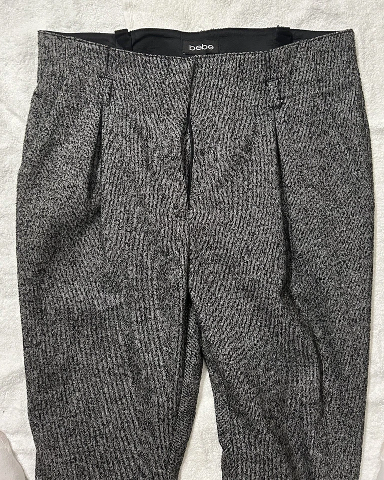 Bebe Mezcla de Lana A Medida Bolsa de Papel Cintura Pantalones Mujeres 4 Puños Años 90 Grunge De Colección Foto 2 de 4