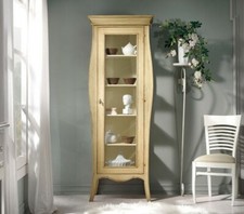 VETRINA AVORIO ANTICATO LEGNO MASSELLO L 71 H 204 P 48