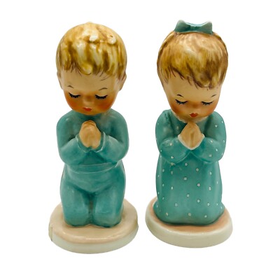 Goebel Hummel VTG Figurines LOT of 2 BLESS US ALL A CHILD'S PRAYER BYJ 16 & 17