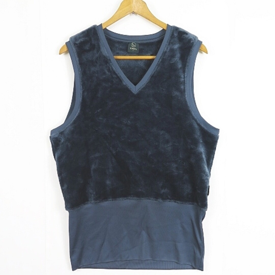 Troy TOROY fleece pull vest L blue green 2sa6031 Used Troy TOROY fleece pull vest L blue green 2sa6031 Used