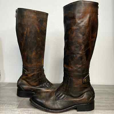 FREE People Distressed Leather Brown Riding Boots Size 36/US 6 | eBay