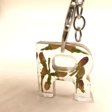 Rosebud Nature's Embrace R Resin Key Chain