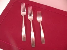 3 PIECES CAMBRIDGE MADISON STAINLESS FLATWARE 2 DINNER FORKS AND 1 SALAD FORK
