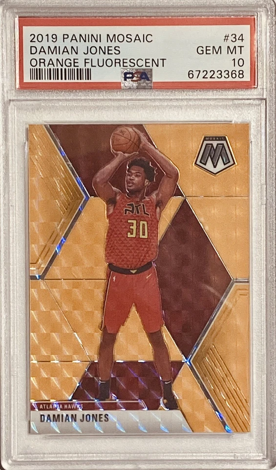 2019 Panini Mosaic #34 Damian Jones NBA Orange Fluorescent #9/25 PSA 10 Gem Mint - Image 3 of 4