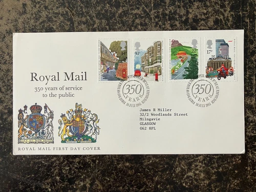 United Kingdom 1985 - 350 Years Royal Mail stamps FDC Edinburgh Philatelic Burea