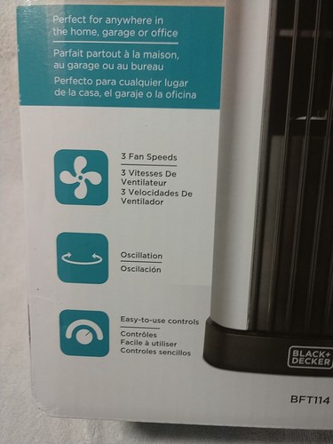 14 In. Mini Tower Fan Black And Decker (New) - Picture 3 of 5