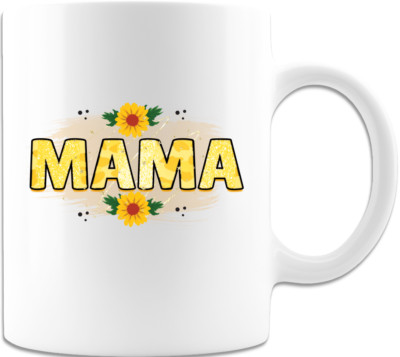 Mama Novelty Mom Pretty Mother's Day Mug -Cool New Fun Love Coffee Mug - White