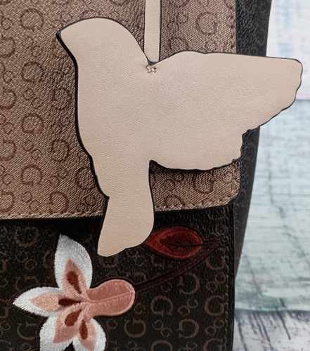 Guess Embroidered Humming Bird & Flower Floral  Bag Handbag Purse  - Picture 7 of 24