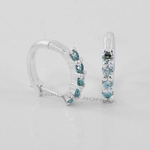 Certified 1.00Ct Blue DiamondS Earrings, Amazing Shine & Great Bling VIDEO - Picture 4 of 8