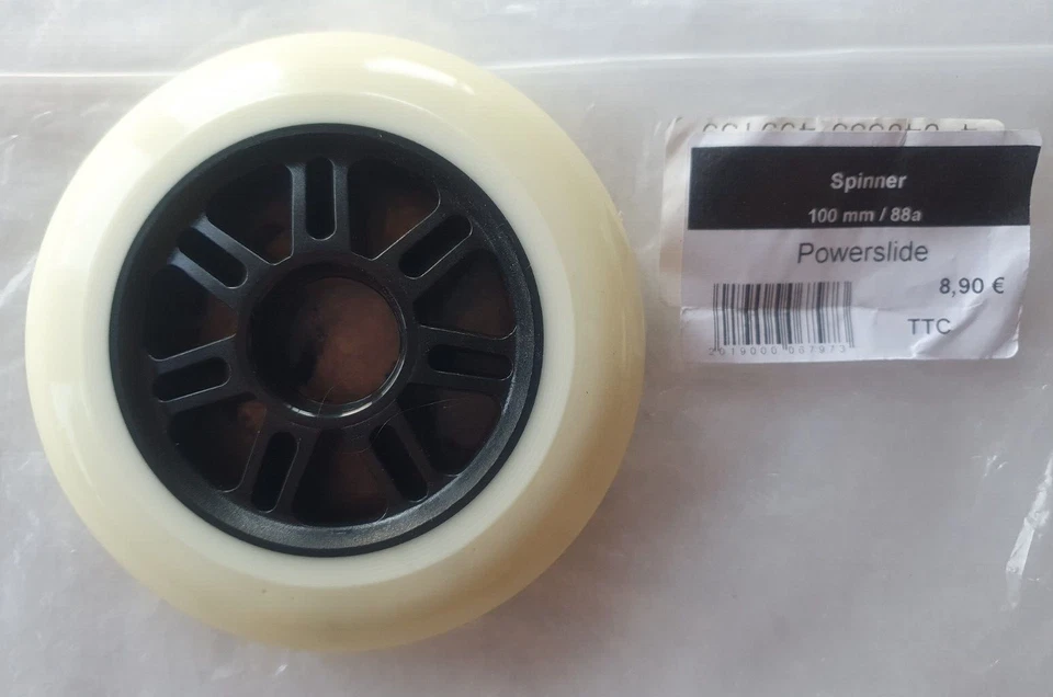 Roue blanc fumé pour roller Spinner 100 mm 88a Powerslide (hav) - Photo 2/2