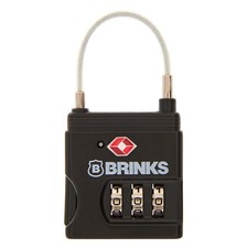 Brinks 3-DIAL 37MM RESETTABLE COMBINATION LUGGAGE PADLOCK Flexible Shackle TSA