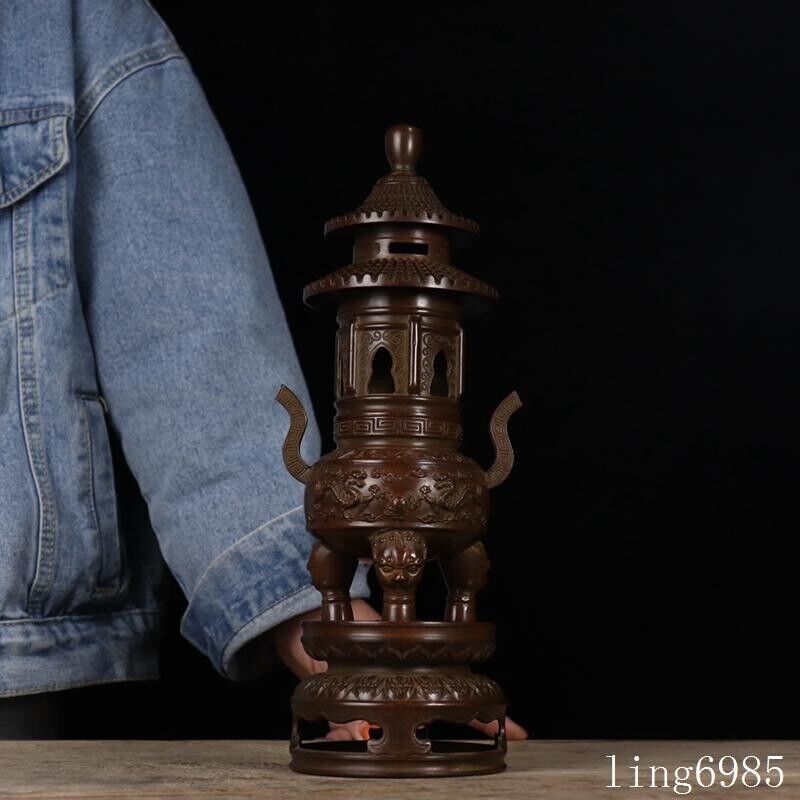 China ancient dynasty bronze animal dragon Dragon statue Incense