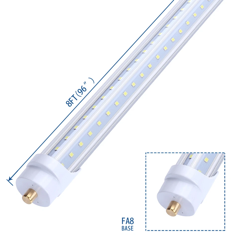 8FT LED Tube Light T8 T12 Single Pin FA8 Bulbs 45W 65W 90W 8Foot LED Shop Light - Image 4 of 4
