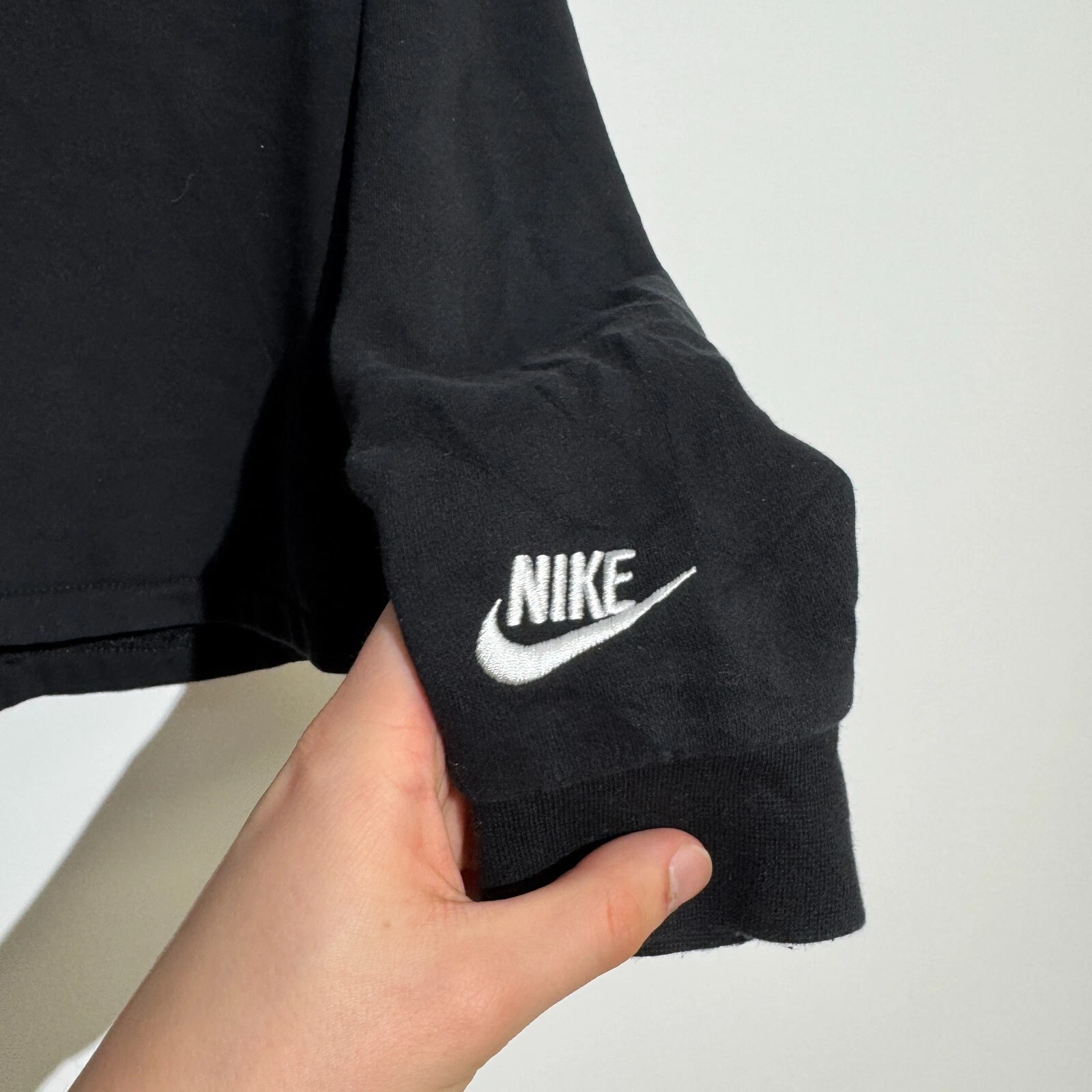 GUCCI Felpa con cappuccio Nike vintage donna XXS cotone nero anni 90 corsa sport cropped fit