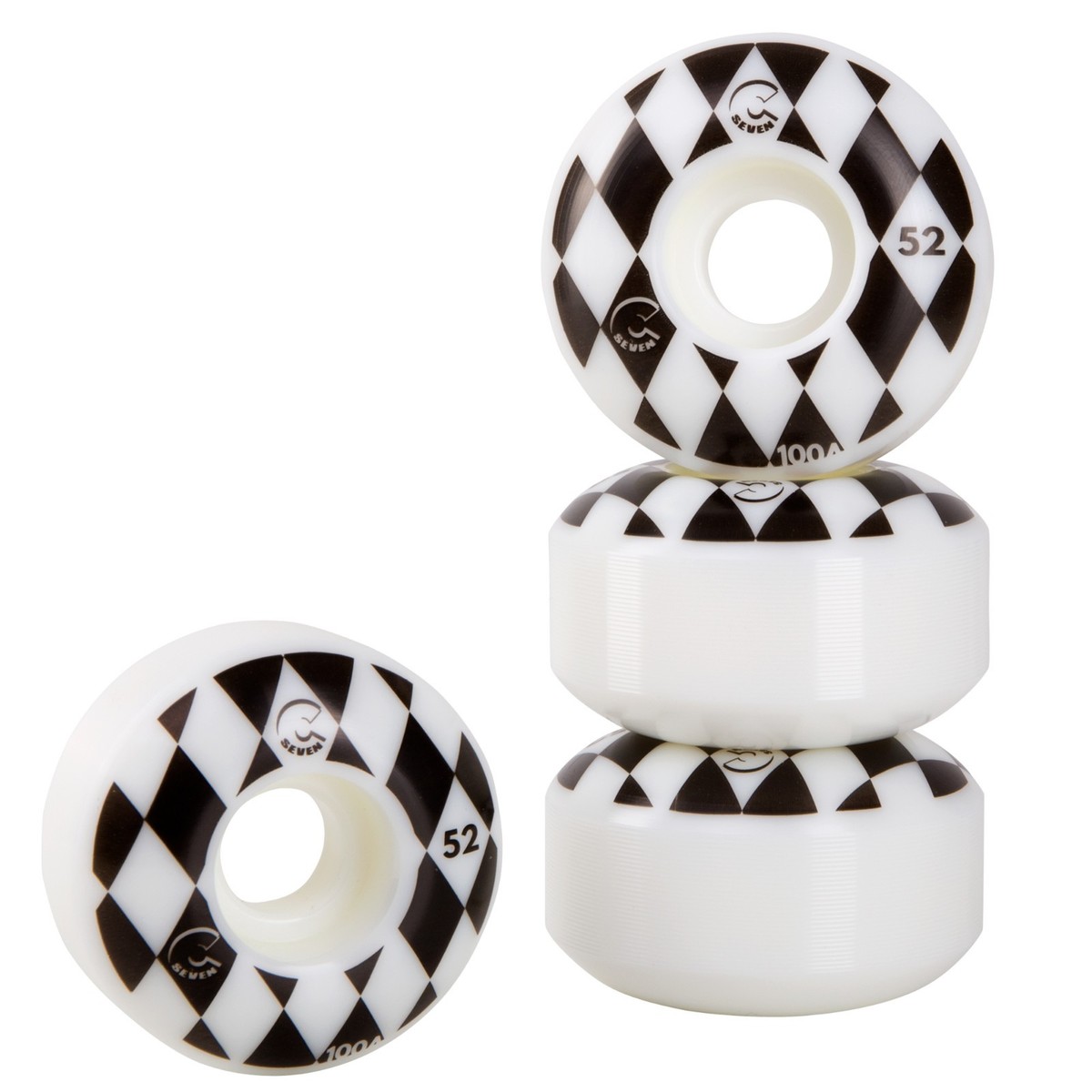 2 Sets Cal 7 Skateboard Wheels 52mm 100A Small Fast Trick Street
