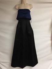 Sable & Zoe Dress Womens Size 0 Full Length Gown Strapless Black Blue Prom NWT