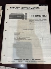 ORIG. SHARP SO-3400 SO-3400BK SO3400 BK Repair  Service Manual ORIGINAL 