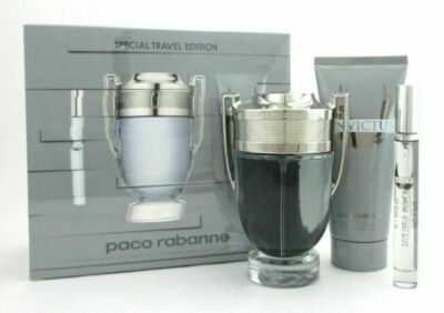  Invictus by Paco Rabanne EDT Spray 3.4 oz & All Over Shampoo 3.4 oz, Mini Spray