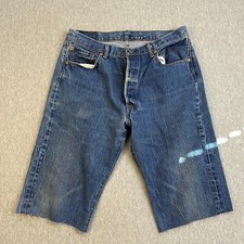 VTG LEVI'S 501 Cutoff Jeans Long Shorts - Sz 33 - 13 Inch Inseam Jorts See Pics