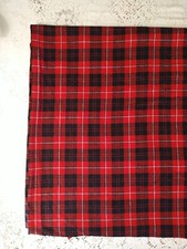 Red Black Plaid Check Wool Fabric BTHY 18" L x 60" Wide