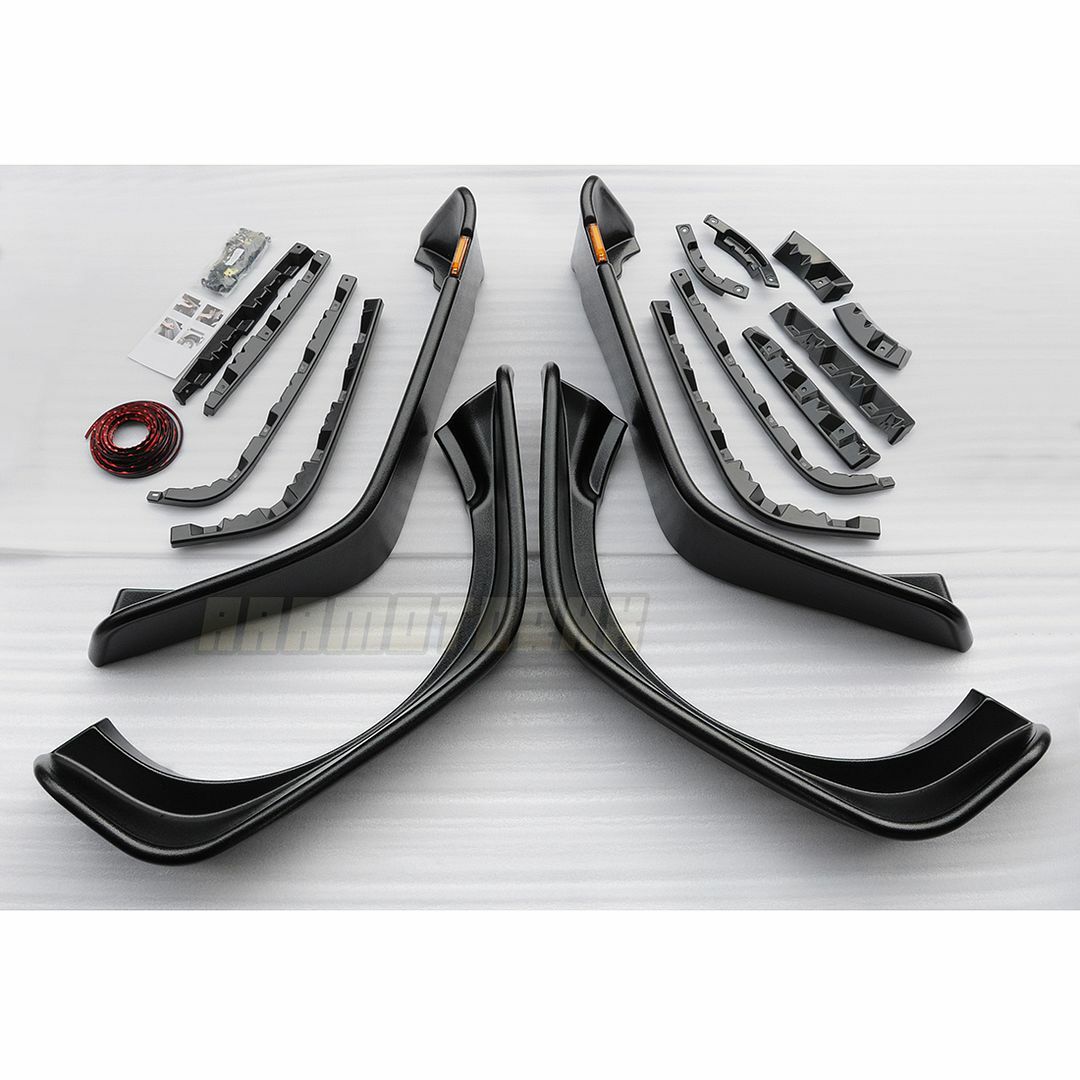 Front Rear Flat Fender Flares Kit For Jeep Wrangler JK 2/4 Door