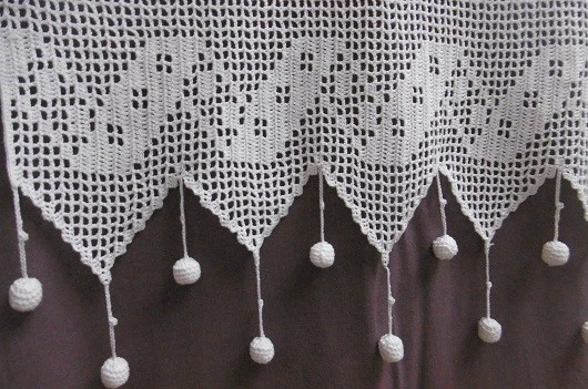 🌷rideaux réalisés au crochet en coton blanc :51 cm/45 cm🌷 - Photo 4/4