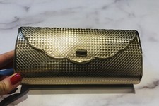 Vintage Gold Tone Woven Metal Clutch Bag