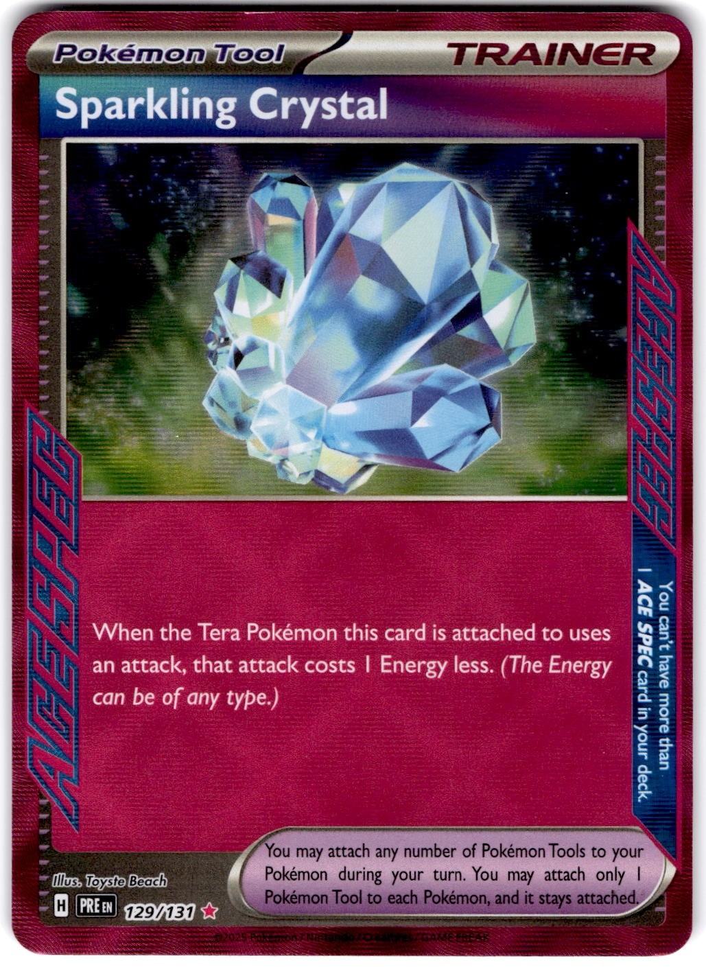 Pokemon Sparkling Crystal Prismatic Evolutions 129/131 Holofoil Near Mint