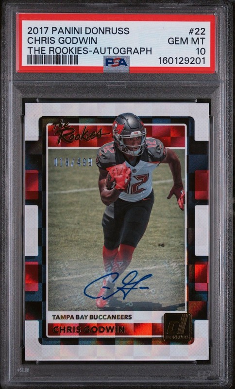 2017 Donruss Chris Godwin The Rookies Auto /499 PSA GEM MINT 10 / Auto 10 #18